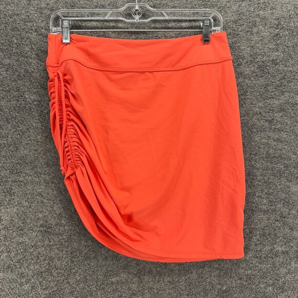 Athleta Dresses & Skirts - Athleta Skirt Women S Small Pink A-Lien Midi Gaphered Mid Rise Pull On Nylon